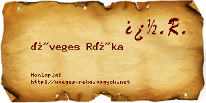 Üveges Réka névjegykártya